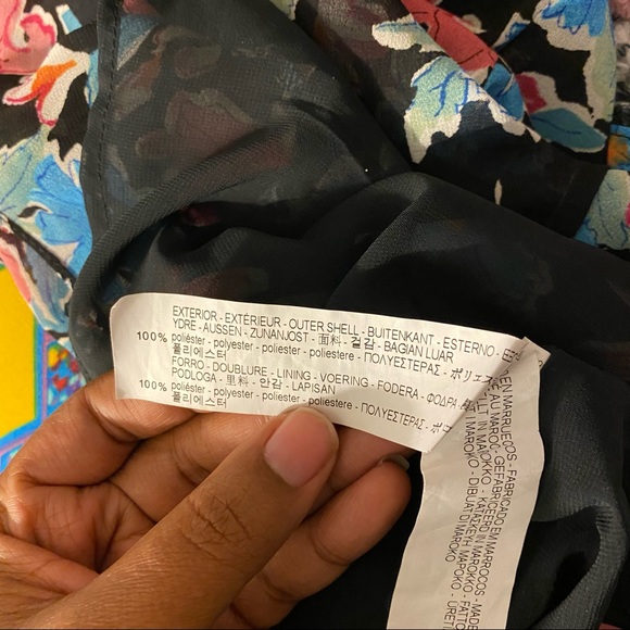 26-ZARA Еrafaluc black floral print dress size medium - Picture 5 of 7